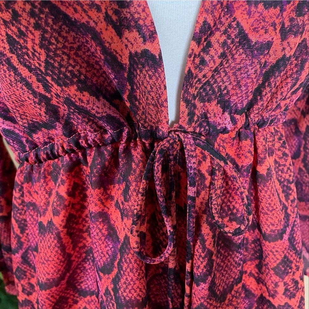 Show Me Your Mumu Red Python Print Roxy Long Slee… - image 7